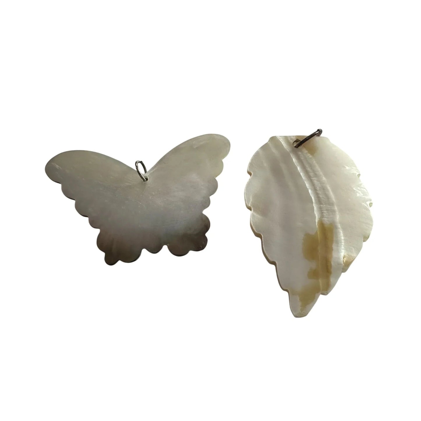 Women's Carved Shell Butterfly and Leaf Pendant Necklace - A+ Stuff - Necklace - A+ Stuff