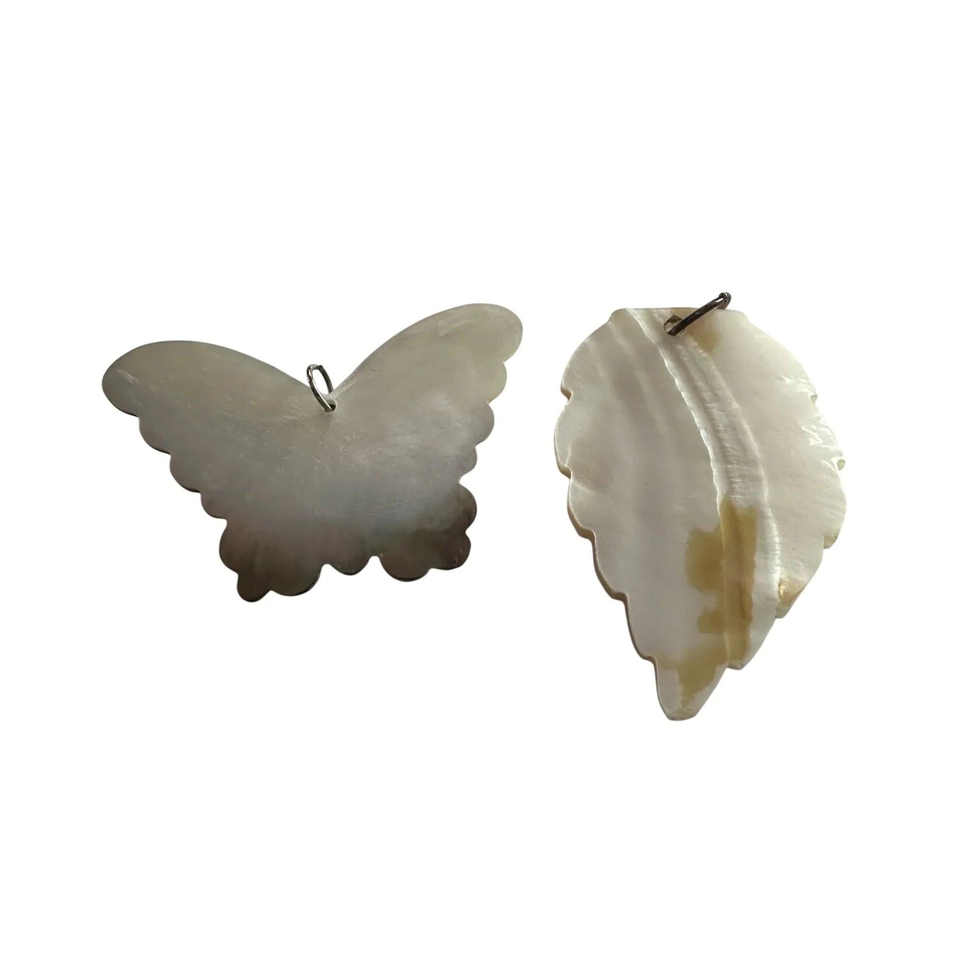 Women's Carved Shell Butterfly and Leaf Pendant Necklace - A+ Stuff - Necklace - A+ Stuff