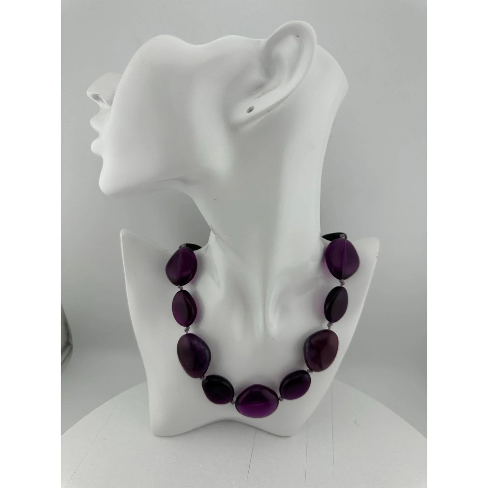 Women's Chunky Purple Necklace with Clasp - A+ Stuff - necklace - A+ Stuff