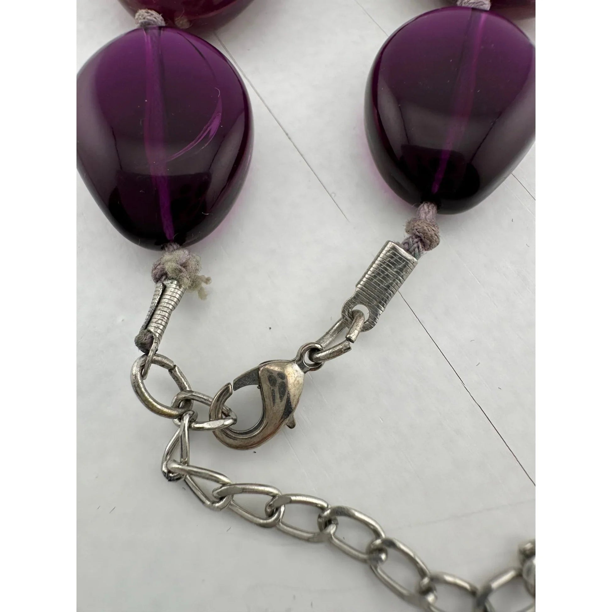 Women's Chunky Purple Necklace with Clasp - A+ Stuff - necklace - A+ Stuff