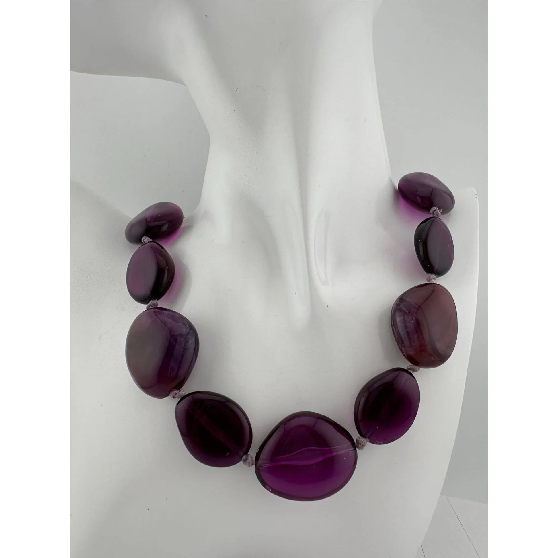 Women's Chunky Purple Necklace with Clasp - A+ Stuff - necklace - A+ Stuff