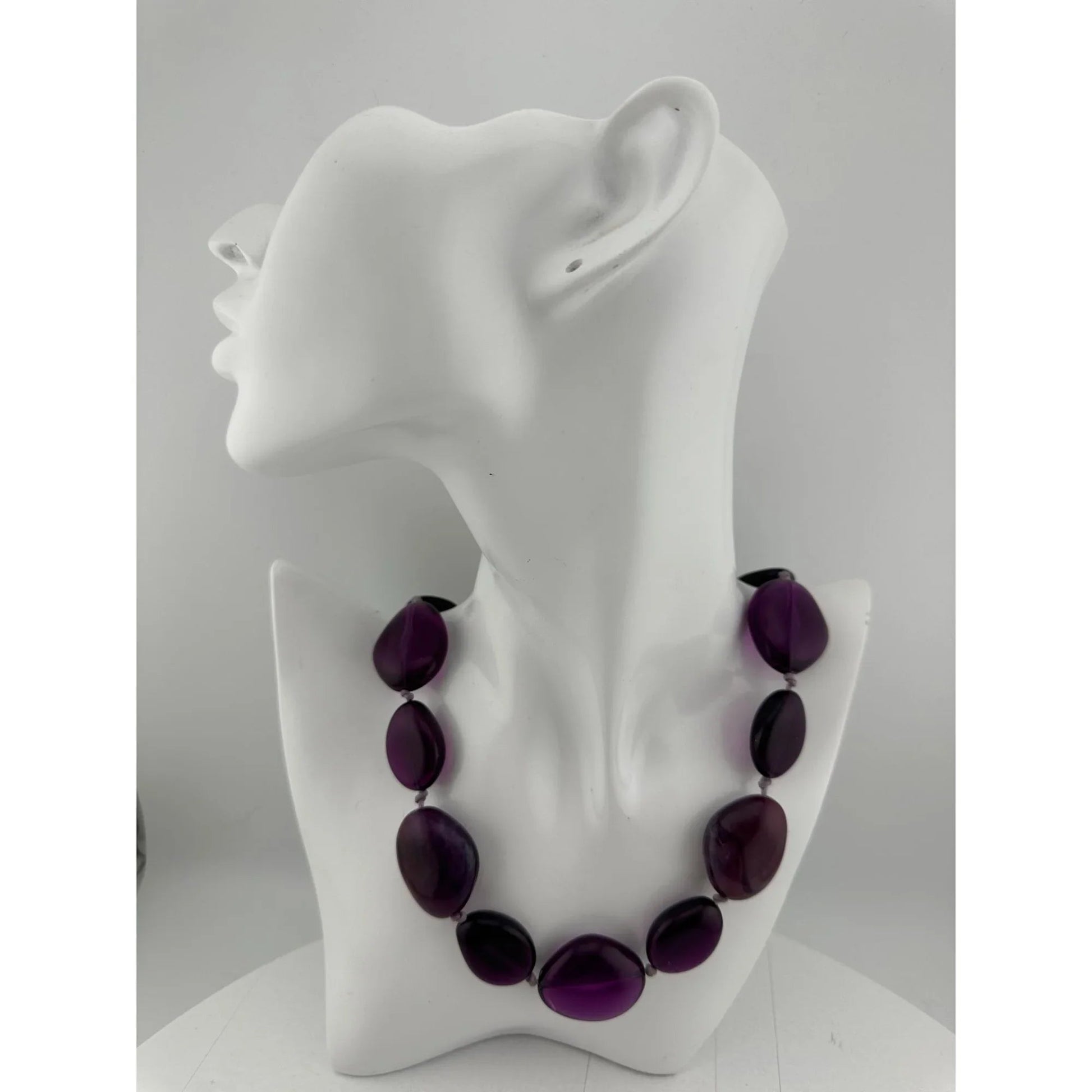 Women's Chunky Purple Necklace with Clasp - A+ Stuff - necklace - A+ Stuff