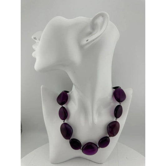 Women's Chunky Purple Necklace with Clasp - A+ Stuff - necklace - A+ Stuff