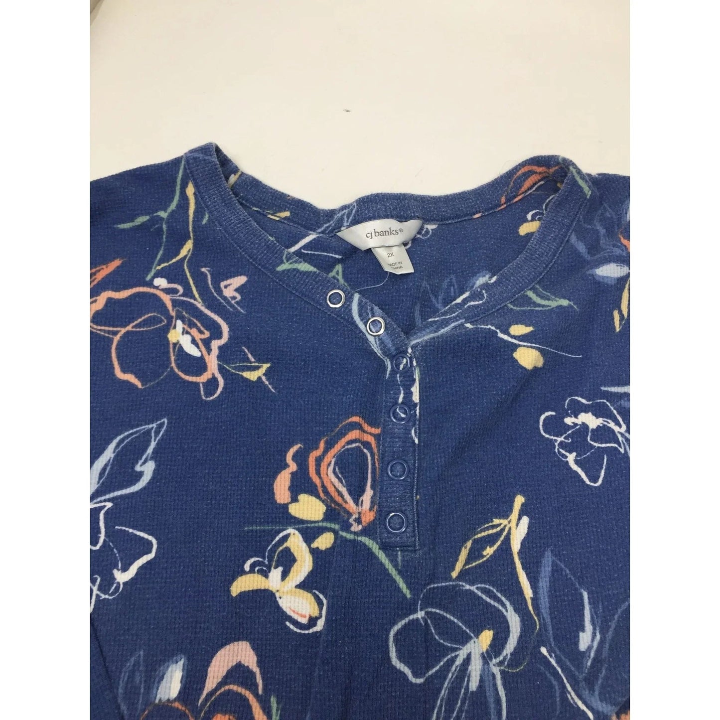 WOMEN'S CJ BANKS SIZE 2X LONG SLEEVE FLOWER PATTERNED SHIRT - cj banks - Shirts & Tops - A+ Stuff