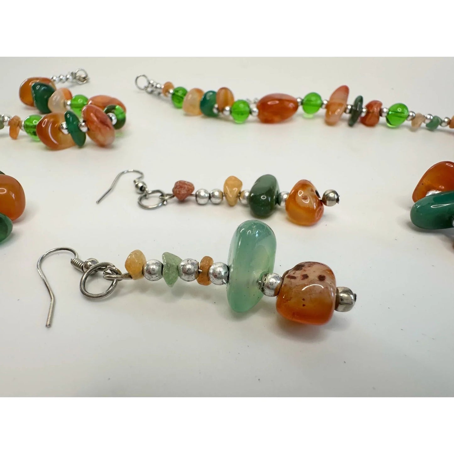 Women's Colorful Beaded Necklace and Matching Earrings - A+ Stuff - Necklaces - A+ Stuff