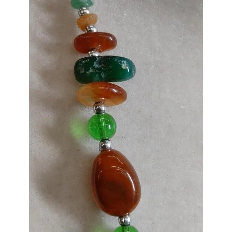 Women's Colorful Beaded Necklace and Matching Earrings - A+ Stuff - Necklaces - A+ Stuff