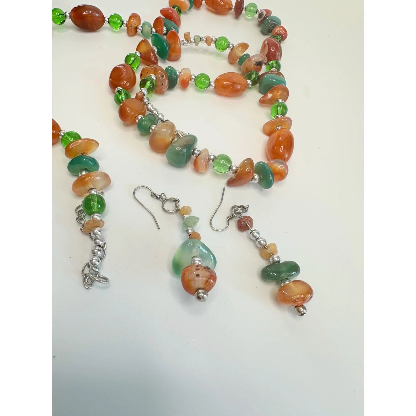 Women's Colorful Beaded Necklace and Matching Earrings - A+ Stuff - Necklaces - A+ Stuff