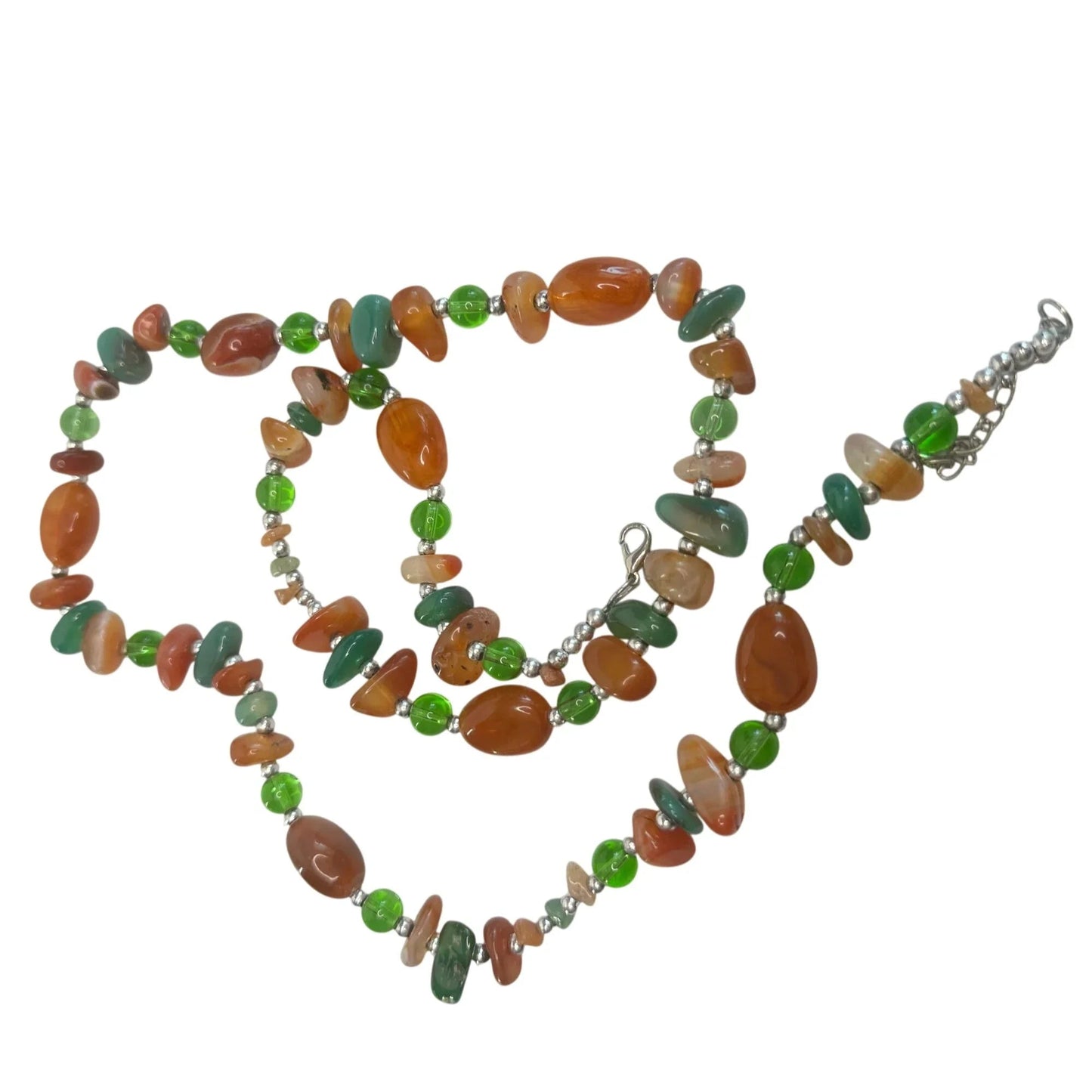 Women's Colorful Beaded Necklace and Matching Earrings - A+ Stuff - Necklaces - A+ Stuff
