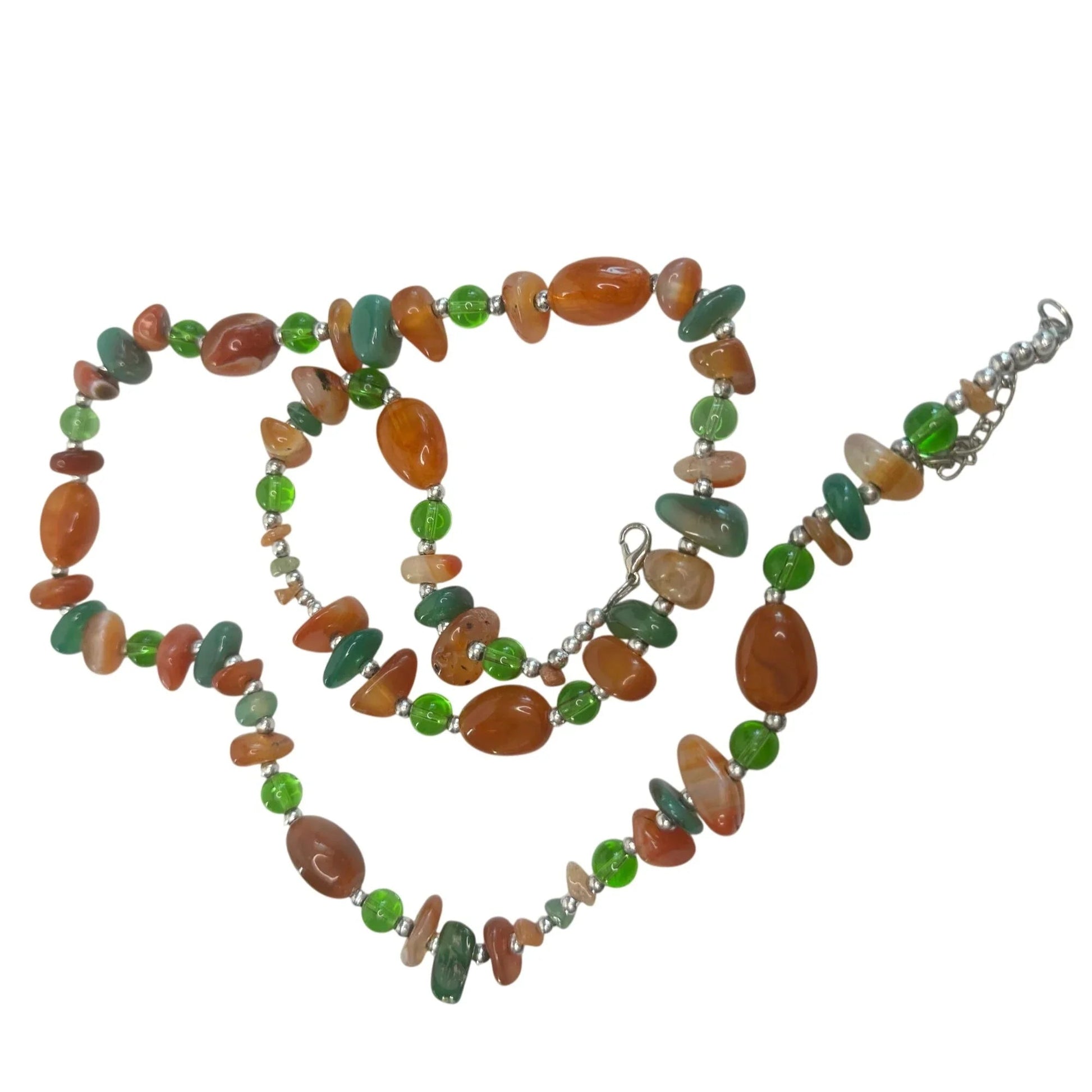 Women's Colorful Beaded Necklace and Matching Earrings - A+ Stuff - Necklaces - A+ Stuff