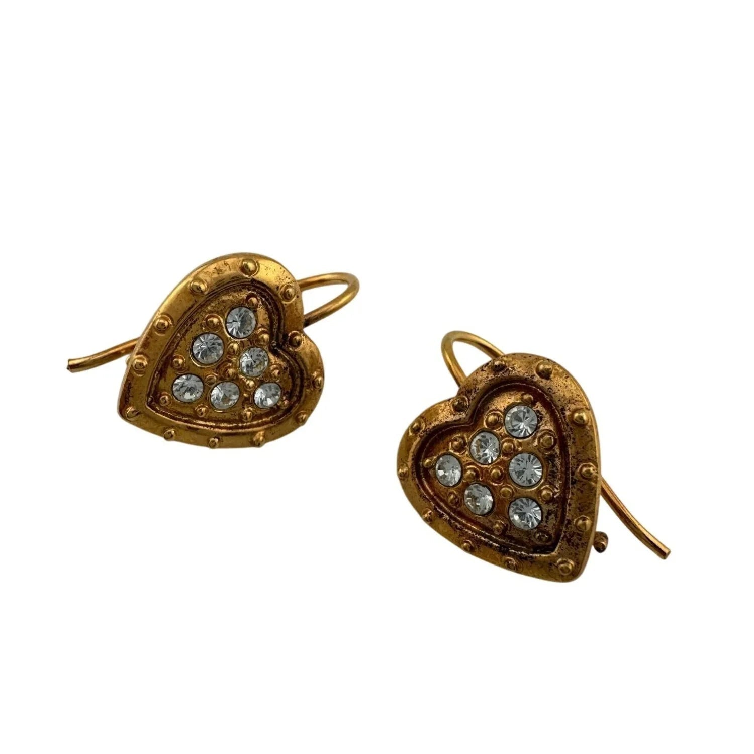 Women's Danecraft 24 Karat Gold Over Sterling Heart Shaped Earrings with Tags - danecraft - Earrings - A+ Stuff