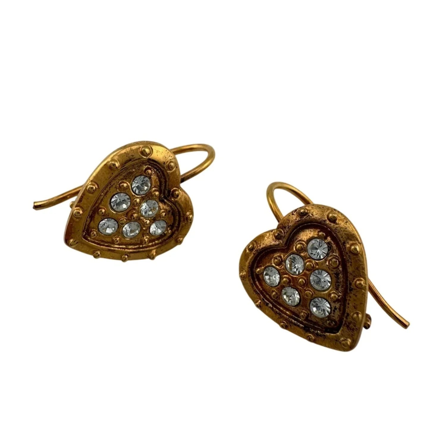 Women's Danecraft 24 Karat Gold Over Sterling Heart Shaped Earrings with Tags - danecraft - Earrings - A+ Stuff