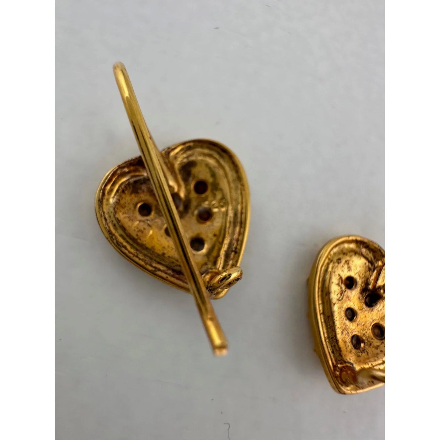 Women's Danecraft 24 Karat Gold Over Sterling Heart Shaped Earrings with Tags - danecraft - Earrings - A+ Stuff