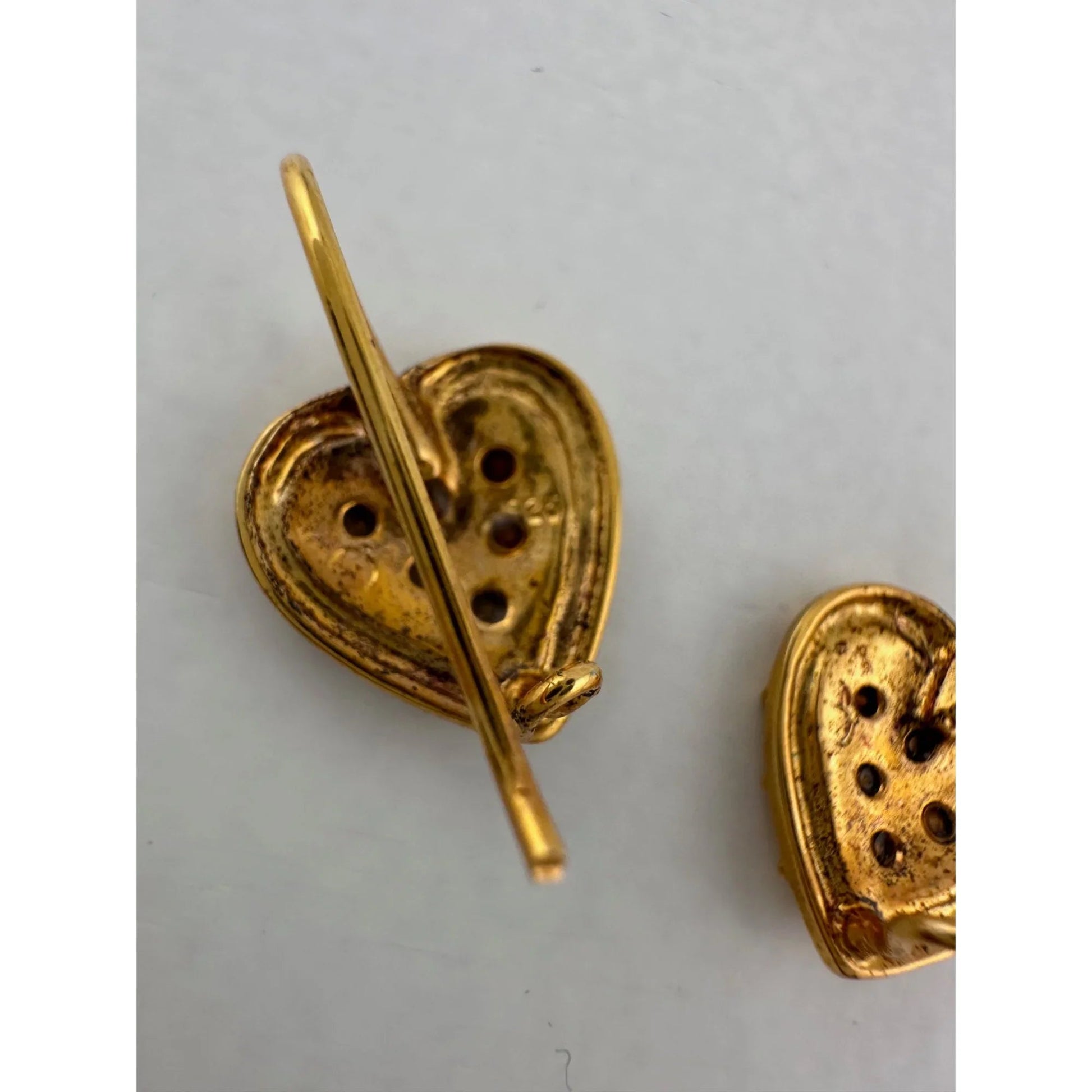 Women's Danecraft 24 Karat Gold Over Sterling Heart Shaped Earrings with Tags - danecraft - Earrings - A+ Stuff