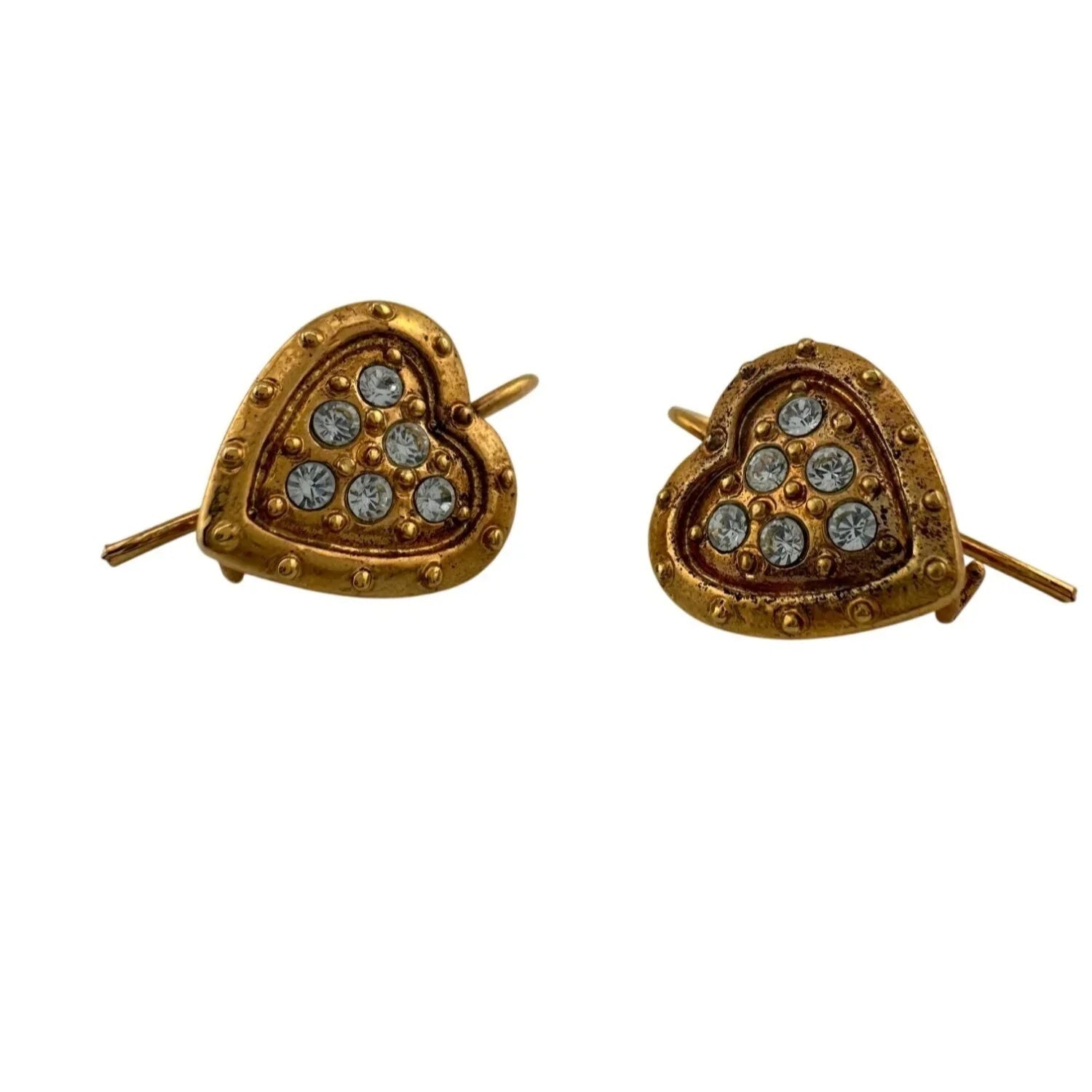 Women's Danecraft 24 Karat Gold Over Sterling Heart Shaped Earrings with Tags - danecraft - Earrings - A+ Stuff