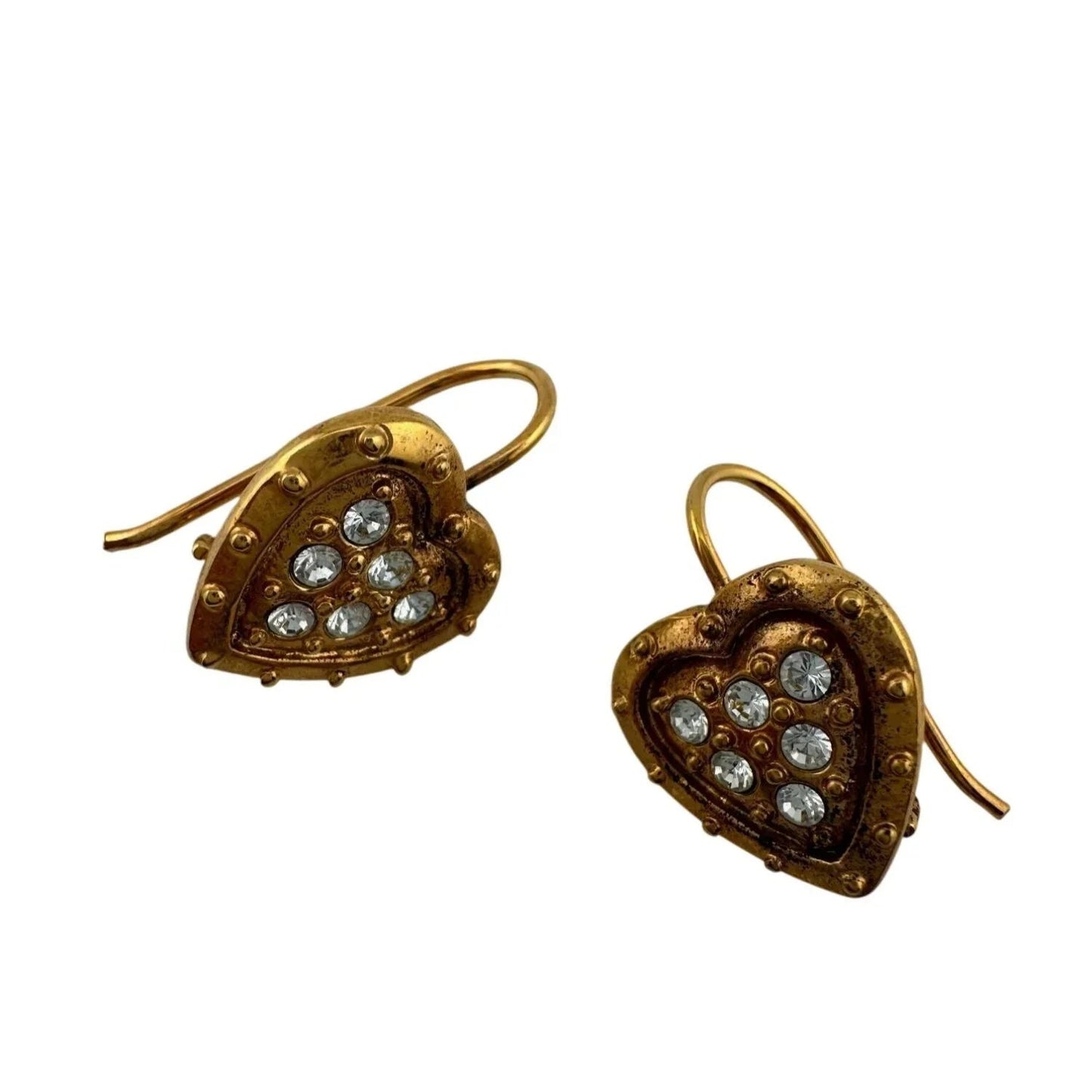 Women's Danecraft 24 Karat Gold Over Sterling Heart Shaped Earrings with Tags - danecraft - Earrings - A+ Stuff
