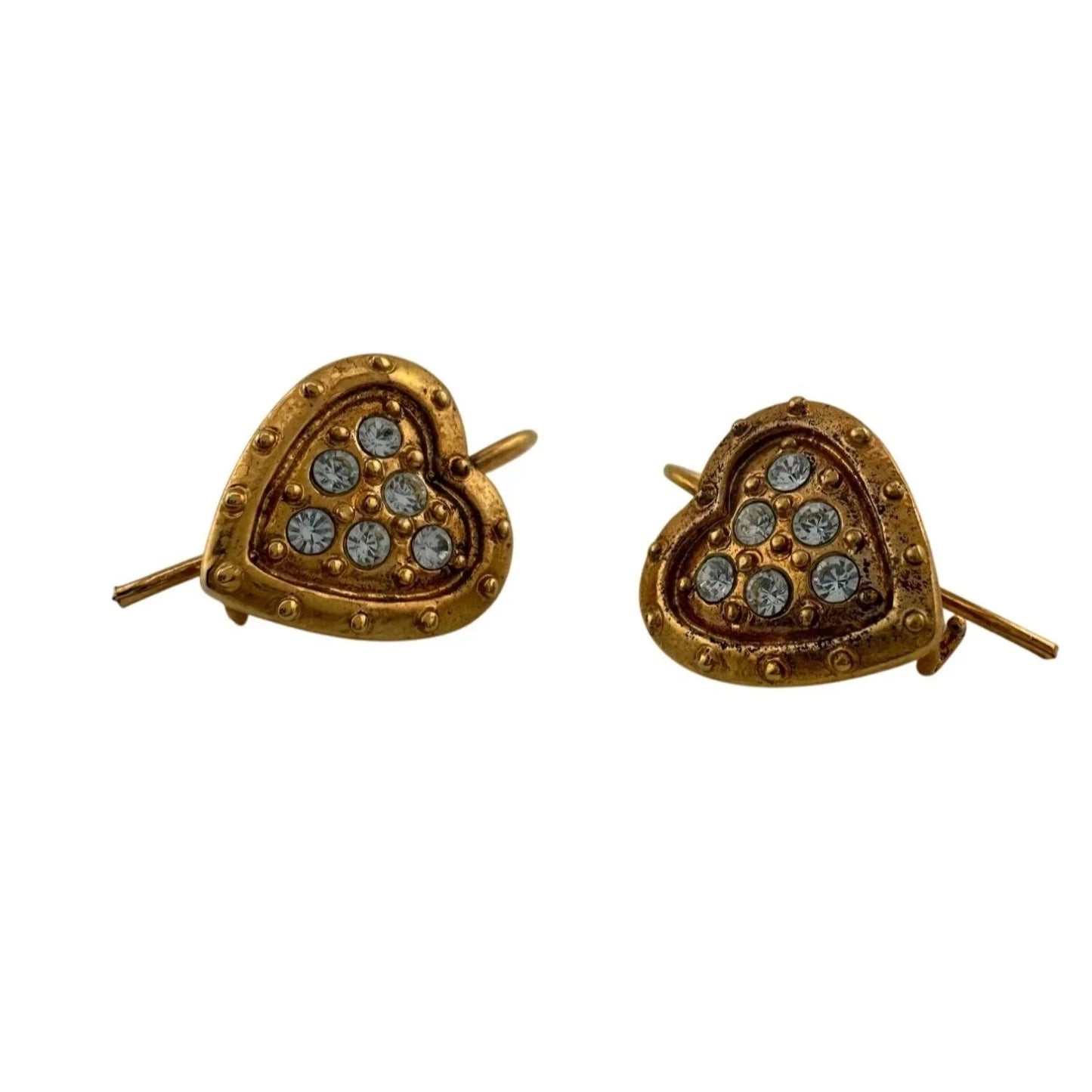 Women's Danecraft 24 Karat Gold Over Sterling Heart Shaped Earrings with Tags - danecraft - Earrings - A+ Stuff