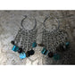 Women's Dangle Chandelier Hoop Earrings with Blue and Brown Beads - A+ Stuff - Earrings - A+ Stuff