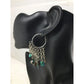Women's Dangle Chandelier Hoop Earrings with Blue and Brown Beads - A+ Stuff - Earrings - A+ Stuff