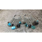 Women's Dangle Chandelier Hoop Earrings with Blue and Brown Beads - A+ Stuff - Earrings - A+ Stuff