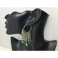 Women's Dangle Chandelier Hoop Earrings with Blue and Brown Beads - A+ Stuff - Earrings - A+ Stuff