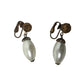 Women's Faux Pearl White and Gold Tone Dangle Clip On Earrings - A+ Stuff - Earrings - A+ Stuff
