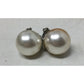 Women's Faux White and Silver tone Shiny Pearl Clip on Earrings - A+ Stuff - Earrings - A+ Stuff