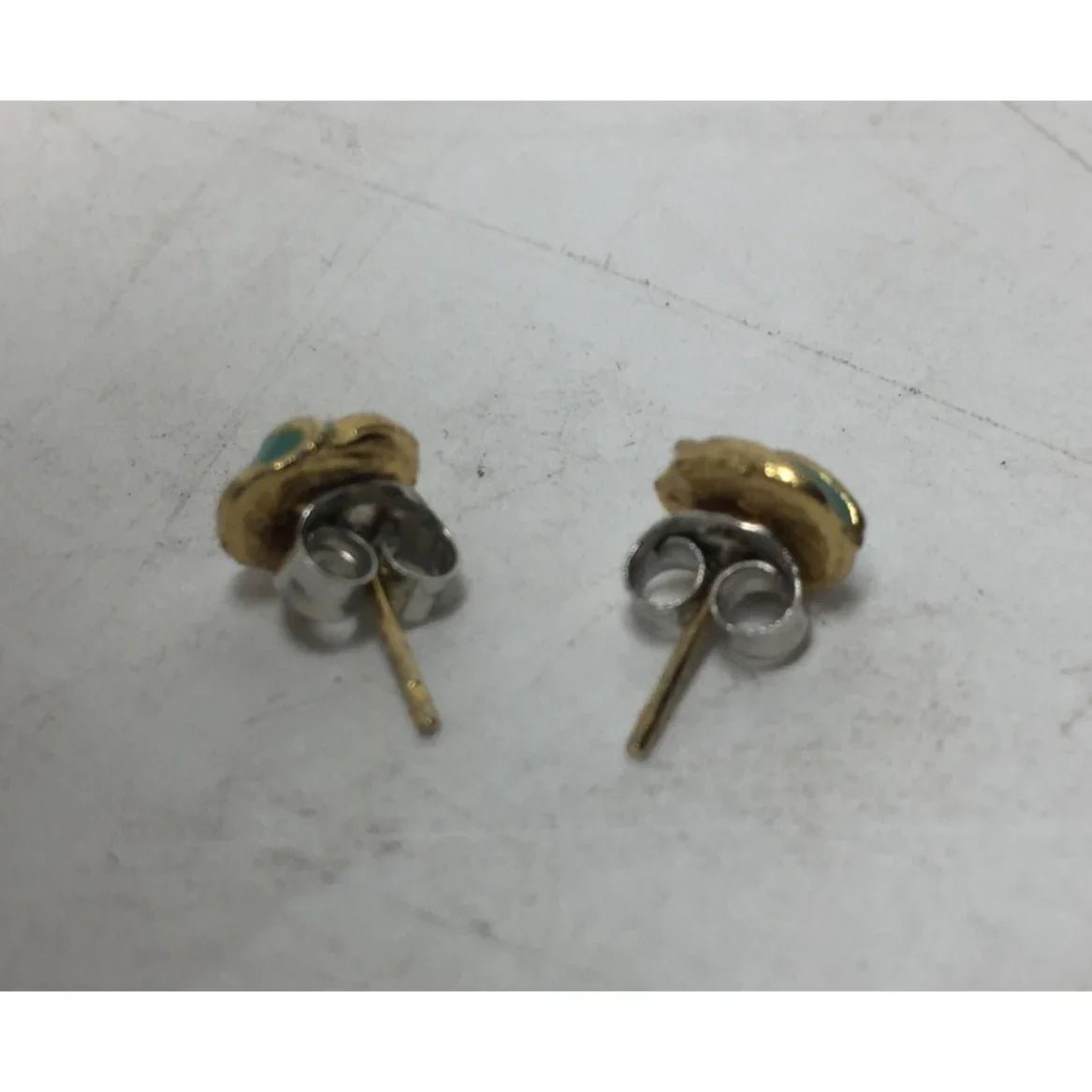 Women's Gold And Teal Colored Knot Earring with backs - A+ Stuff - Earrings - A+ Stuff