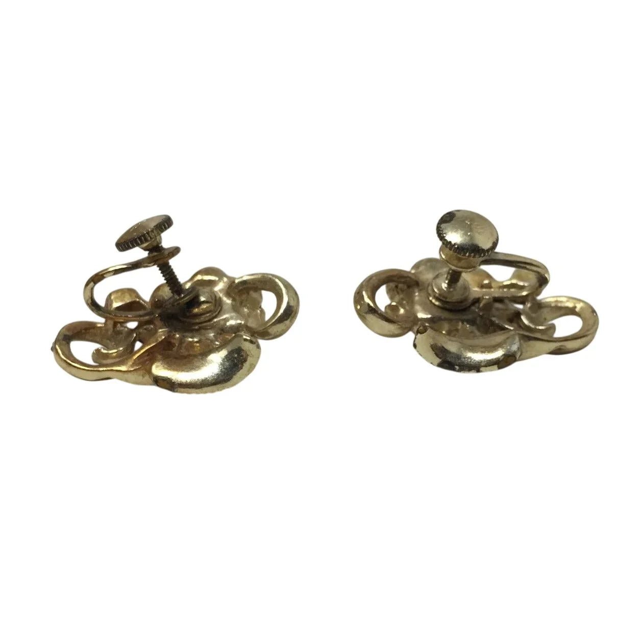 Women's Gold ''CORO'' Screw Back Earrings with Rhinestones - A+ Stuff - earrings - A+ Stuff