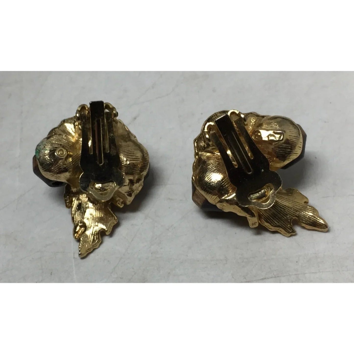 Women's Gold tone and Brown Shiny Acorn Clip on Earrings - A+ Stuff - Earrings - A+ Stuff