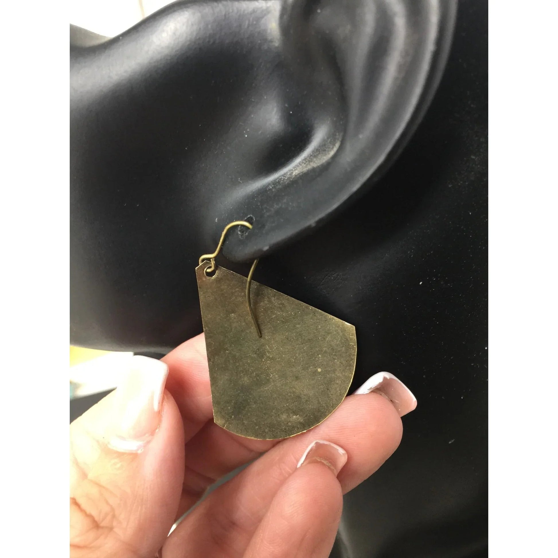 Women's Gold Tone Earrings with Red Shape Design on them - A+ Stuff - earrings - A+ Stuff