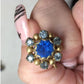 Women's Gold Tone Screw Back Earrings with Blue Rhinestones - A+ Stuff - Earrings - A+ Stuff