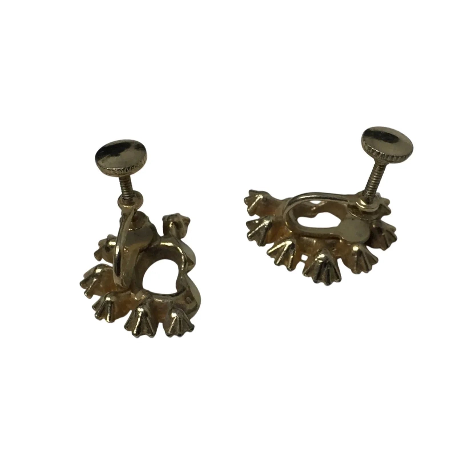 Women's Gold Tone Screw Back Earrings With Pink Purple Rhinestones - A+ Stuff - Earrings - A+ Stuff