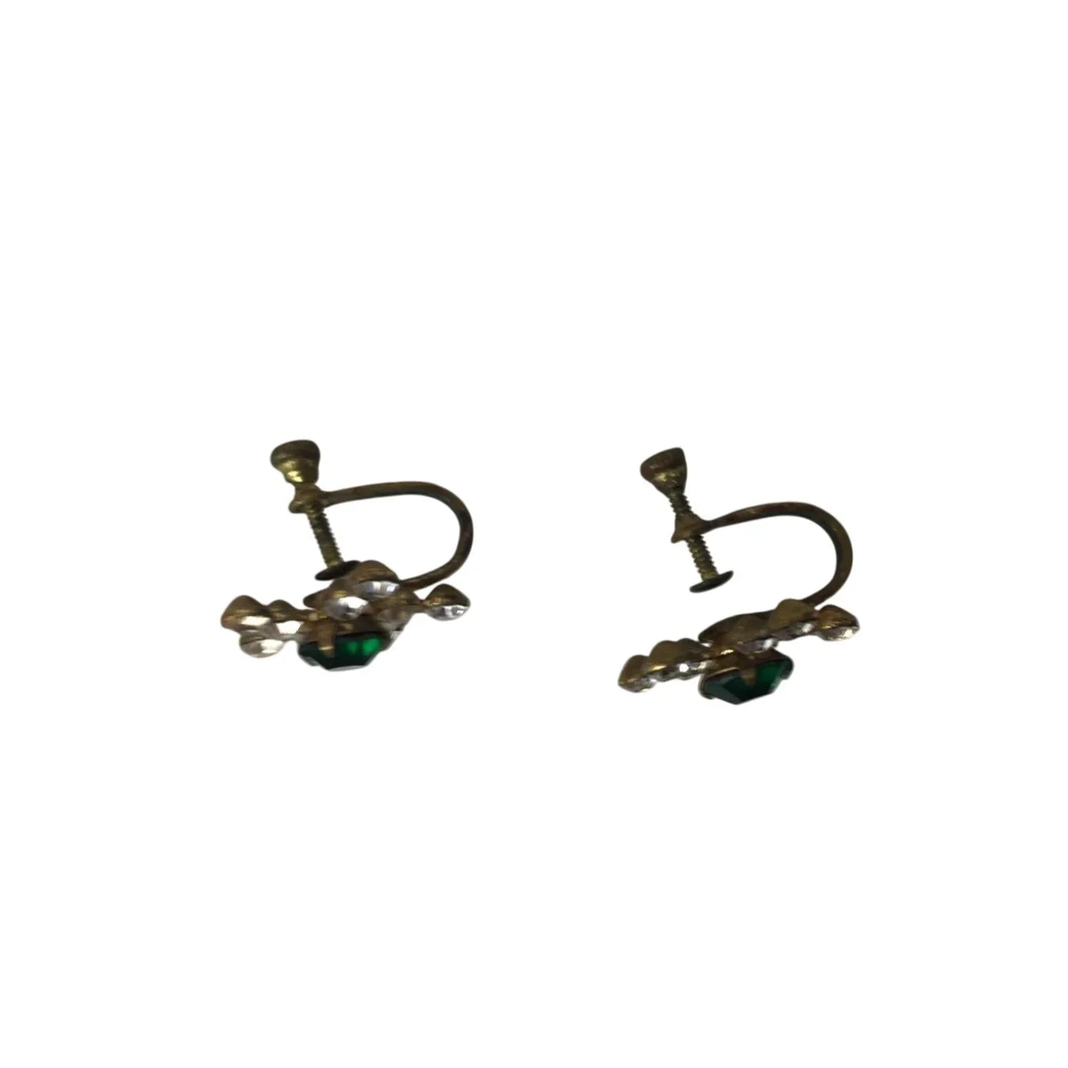 Women's Gold Tone Starburst Five Pointed Star Screw Back Earrings with Rhinestones - A+ Stuff - Earrings - A+ Stuff