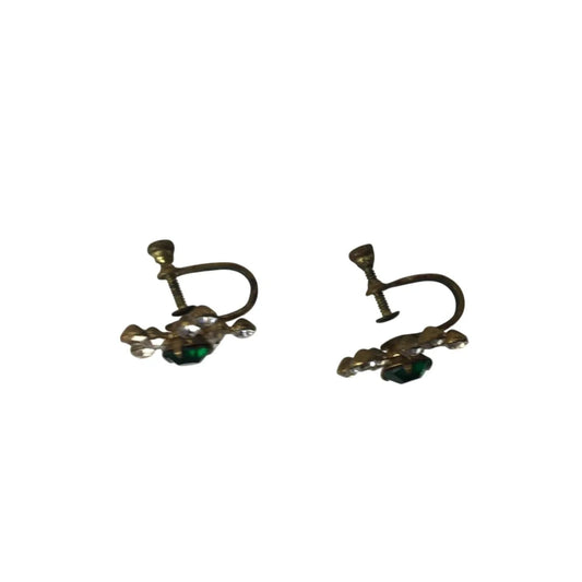 Women's Gold Tone Starburst Five Pointed Star Screw Back Earrings with Rhinestones - A+ Stuff - Earrings - A+ Stuff