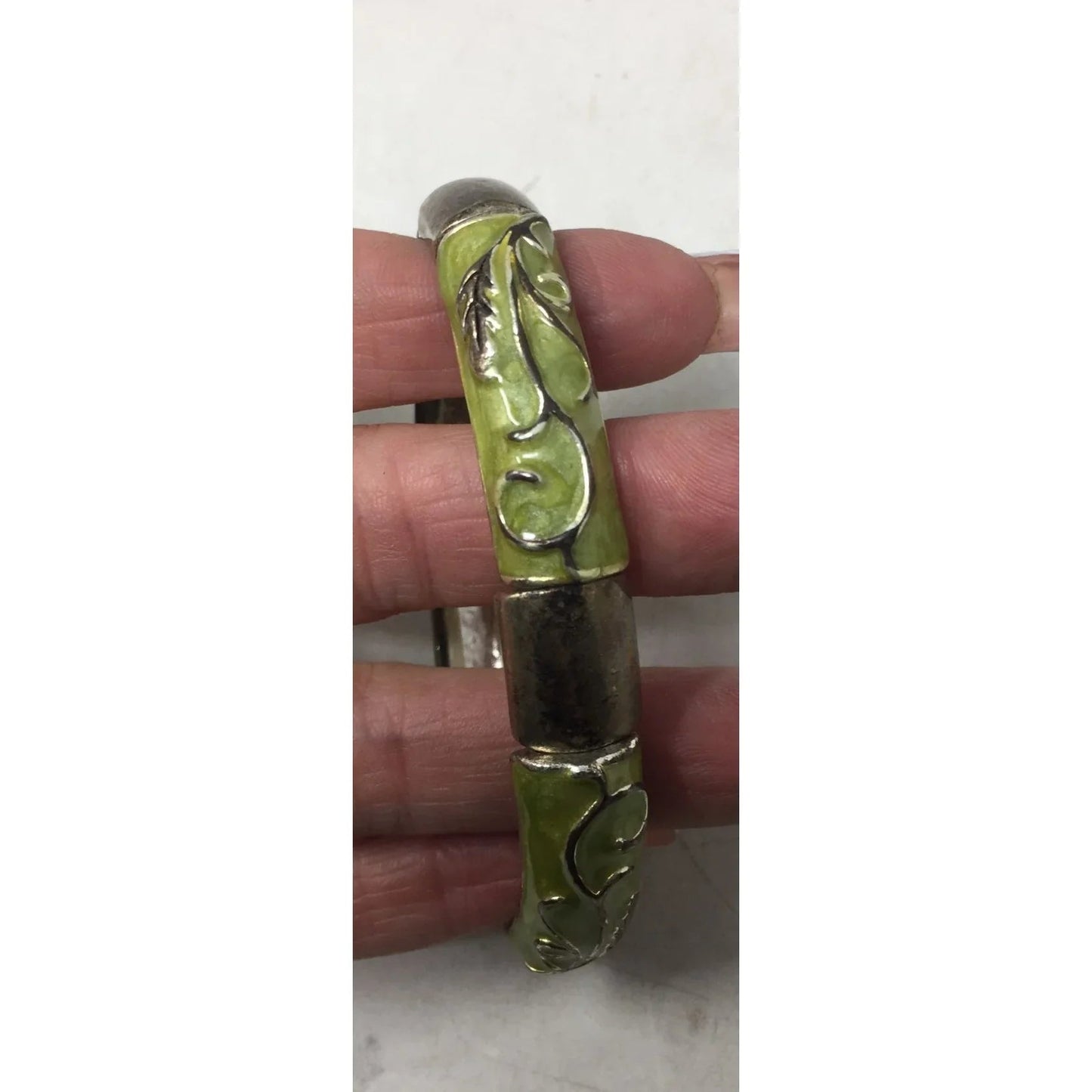 Women's Green and Silver Bangle Bracelet - A+ Stuff - Bracelet - A+ Stuff