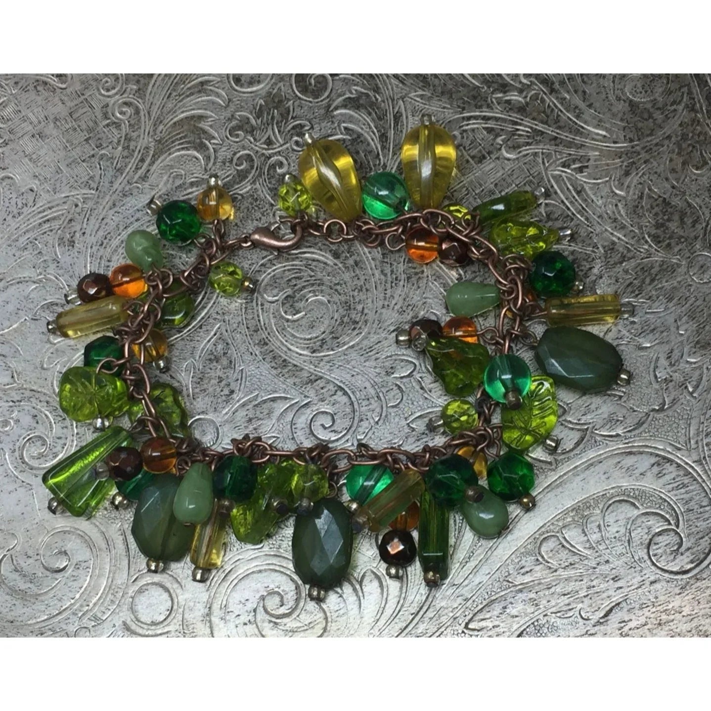 Women's Green Dangly Chunky Charm Bracelet - A+ Stuff - Bracelet - A+ Stuff