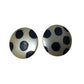 Women's Large Round White Clip On Earrings with Navy Blue Polka Dots on them - A+ Stuff - Earrings - A+ Stuff