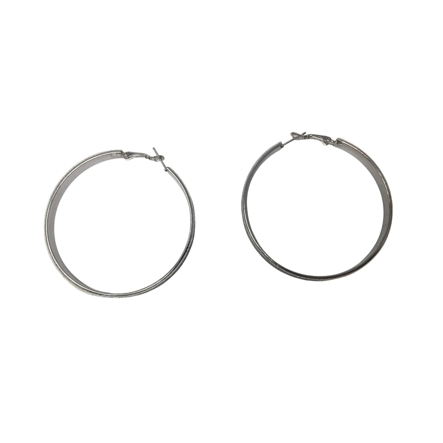 Women's Large Silver Toned Glittery Sparkly Hoop Earrings - A+ Stuff - Earrings - A+ Stuff