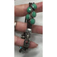Women's Leather Rope Bracelet with Green & Silver Charms - A+ Stuff - Bracelet - A+ Stuff