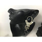 Women's Long Chunky Silver and black Chandelier Dangle Earrings - A+ Stuff - Earrings - A+ Stuff