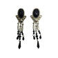 Women's Long Chunky Silver and black Chandelier Dangle Earrings - A+ Stuff - Earrings - A+ Stuff