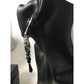 Women's Long Chunky Silver and black Chandelier Dangle Earrings - A+ Stuff - Earrings - A+ Stuff