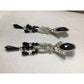 Women's Long Chunky Silver and black Chandelier Dangle Earrings - A+ Stuff - Earrings - A+ Stuff