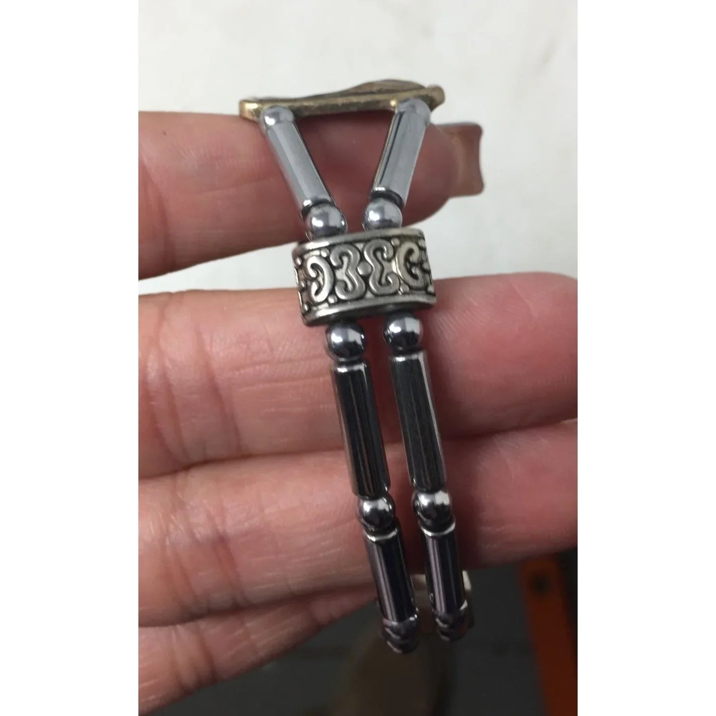 Women's Magnetic Silver Tone Bracelet with Rectangular Pendant - A+ Stuff - Bracelet - A+ Stuff