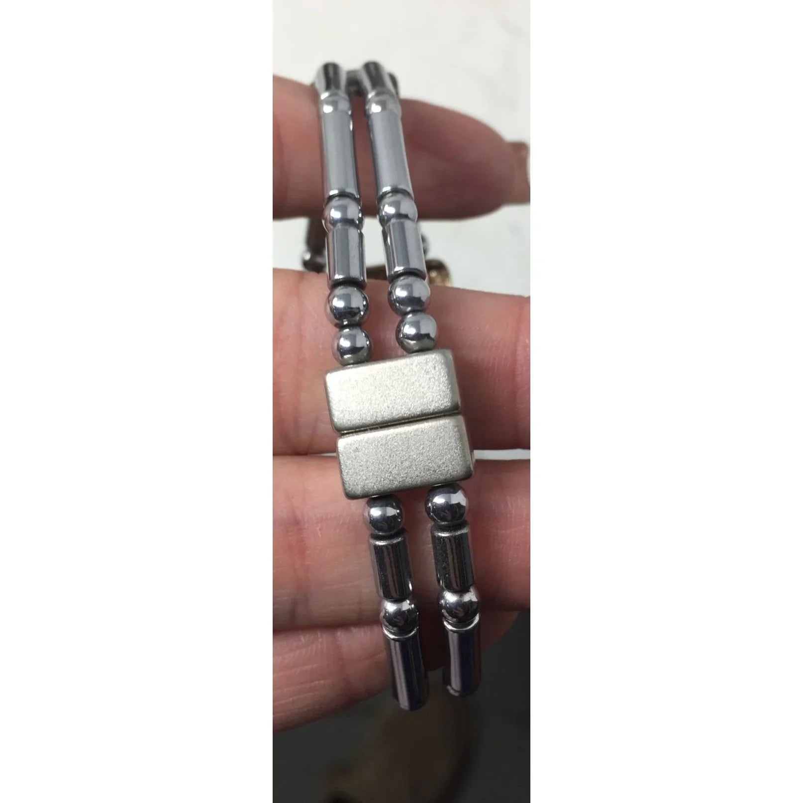 Women's Magnetic Silver Tone Bracelet with Rectangular Pendant - A+ Stuff - Bracelet - A+ Stuff