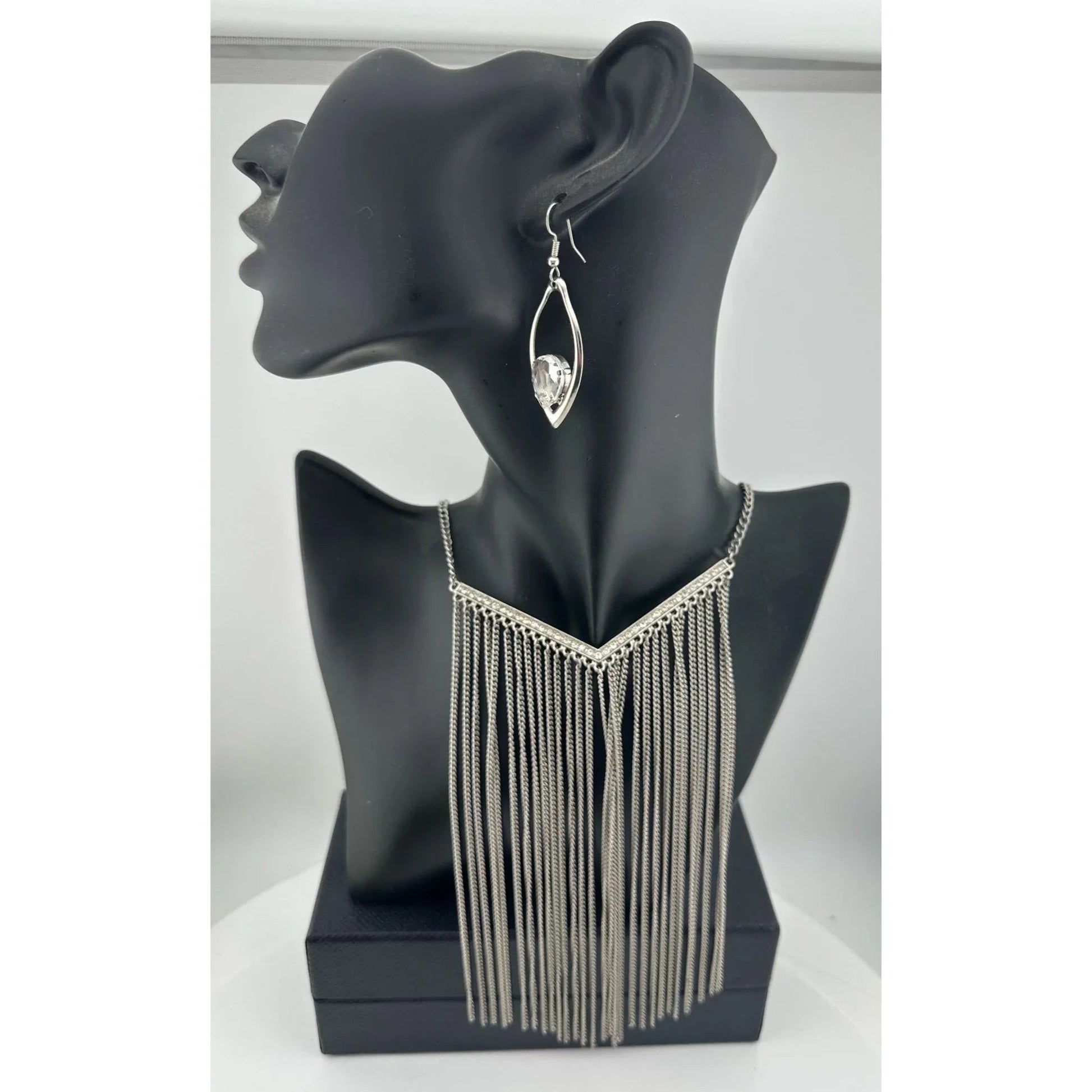 Women's Matching Jewelry Set - Waterfall Statement Necklace, Bracelet and Earrings - A+ Stuff - Jewelry Set - A+ Stuff