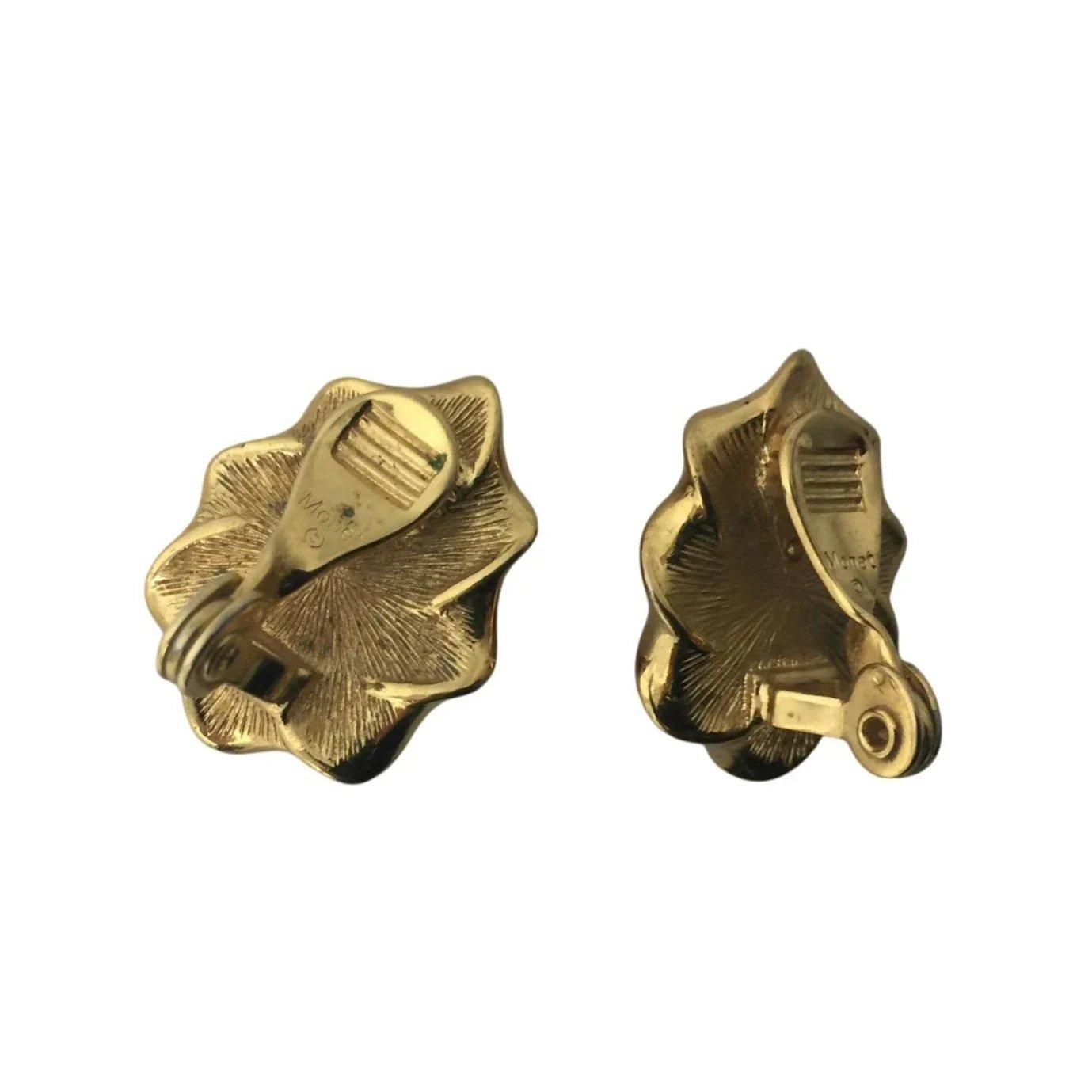 Women's Monet Red and Gold tone Clip On Earrings - A+ Stuff - Earrings - A+ Stuff