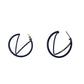 Women's Navy Blue Hoop Earrings - A+ Stuff - Earrings - A+ Stuff