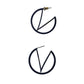 Women's Navy Blue Hoop Earrings - A+ Stuff - Earrings - A+ Stuff