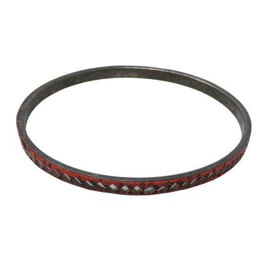 Women's Orange & Silver Tone Bangle Bracelet - A+ Stuff - Bracelet - A+ Stuff